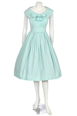 Lot 320 - A Christian Dior New York pale turquoise summer dress, circa 1959