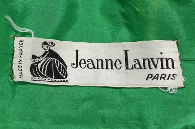 Lot 312 - A Jeanne Lanvin silver and green brocatelle cocktail dress, mid 1960s