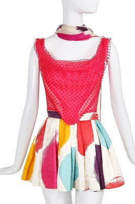 Lot 296 - A Vivienne Westwood corset with red netting overlay, 'Vive La Bagatelle' collection, Spring-Summer 1997