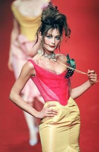 Lot 296 - A Vivienne Westwood corset with red netting overlay, 'Vive La Bagatelle' collection, Spring-Summer 1997