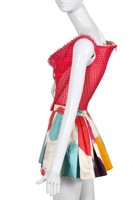 Lot 296 - A Vivienne Westwood corset with red netting overlay, 'Vive La Bagatelle' collection, Spring-Summer 1997