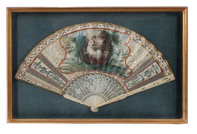 Lot 286 - Two framed and mounted fans, 18th century,...