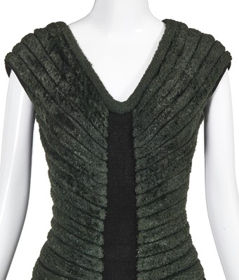 Lot 317 - An Azzedine Alaia green chenille dress, Spring-Summer 1994