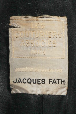 Lot 318 - A Jacques Fath black velvet evening coat, early 1950s