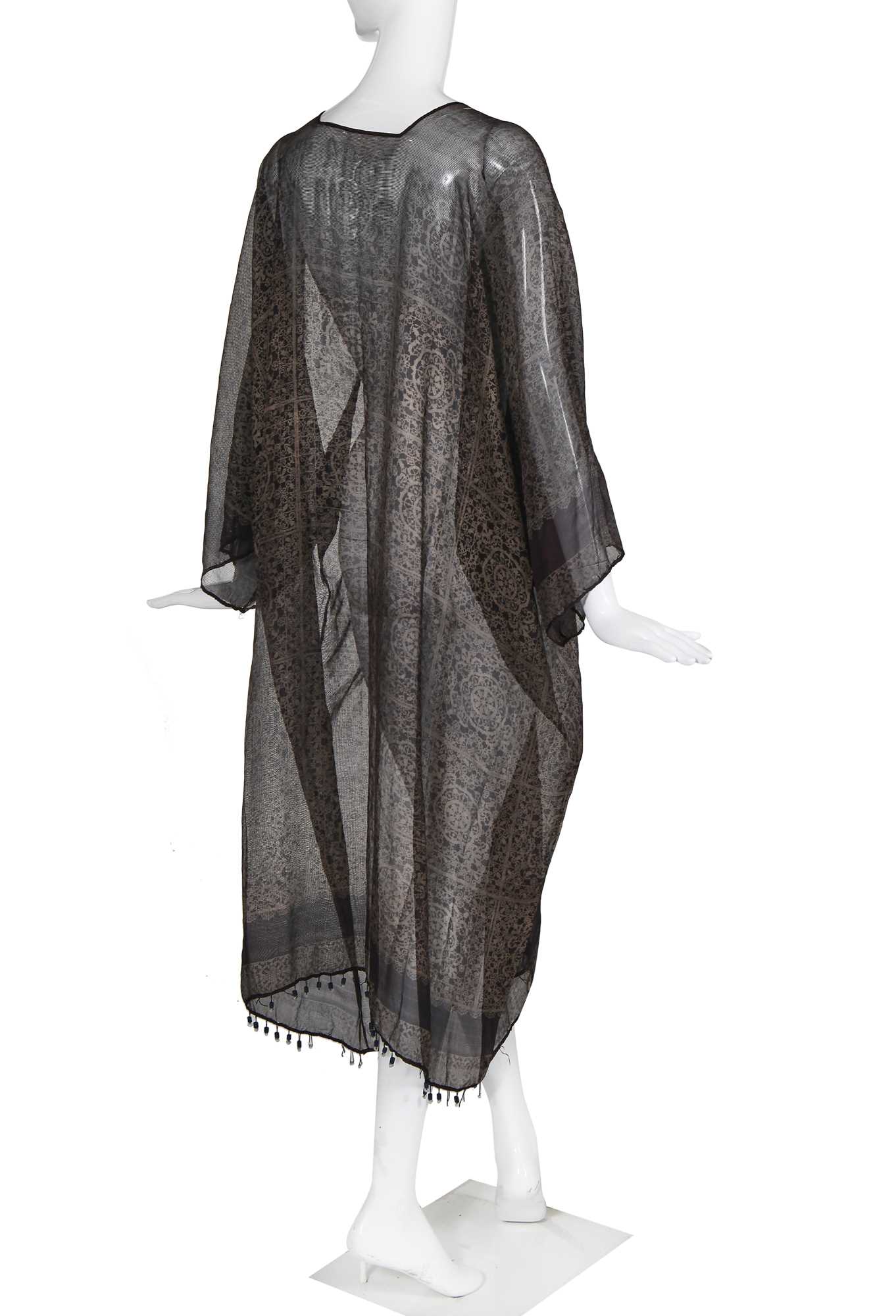 Lot 84 - A Mariano Fortuny gold stencilled gauze robe, 1920s-30s
