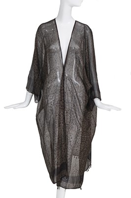 Lot 84 - A Mariano Fortuny gold stencilled gauze robe, 1920s-30s