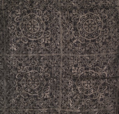 Lot 84 - A Mariano Fortuny gold stencilled gauze robe, 1920s-30s