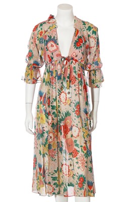 Lot 272 - An Ossie Clark floral printed chiffon dress, mid 1970s