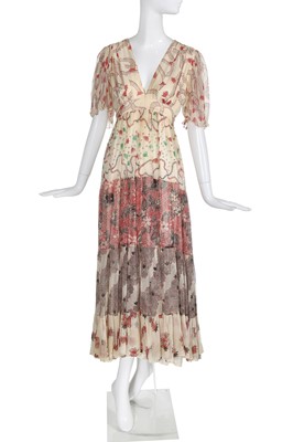 Lot 165 - An Ossie Clark printed chiffon dress, early 1970s