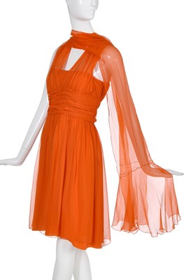 Lot 339 - A Christian Dior by John Galliano orange chiffon cocktail dress, 2007