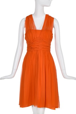 Lot 339 - A Christian Dior by John Galliano orange chiffon cocktail dress, 2007