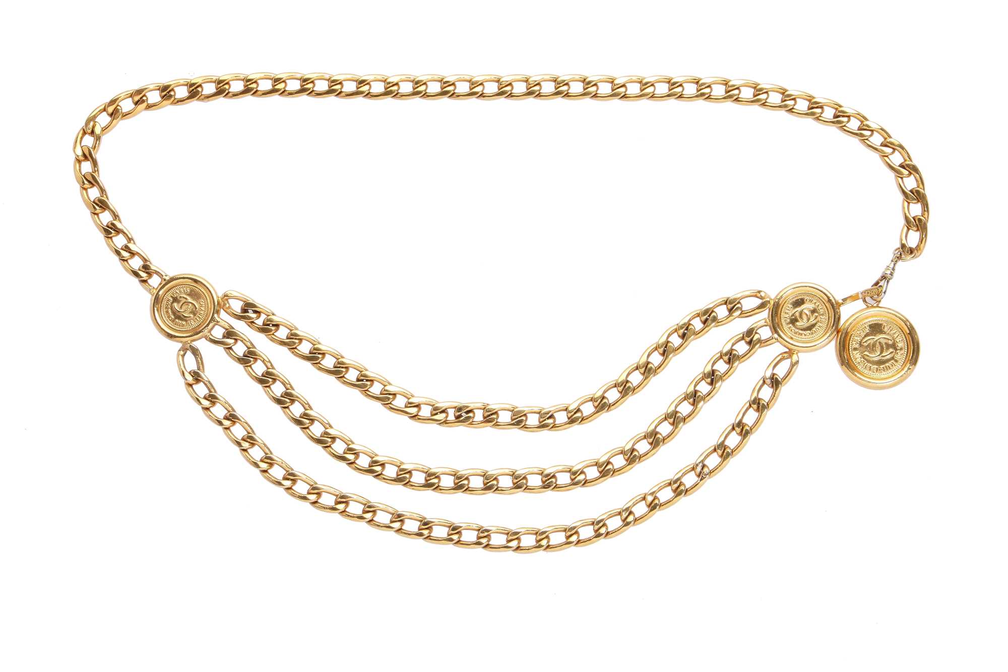 Lot 20 - A Chanel gilt chain belt, 1980s-90s