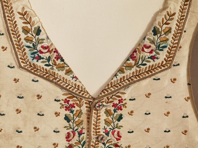 Lot 6 - A pair of embroidered waistcoat panels, 1830s
