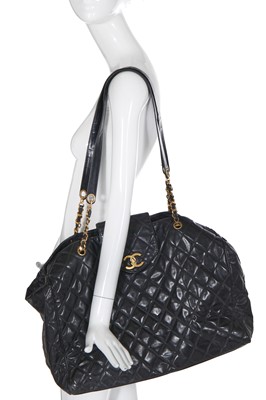 Lot 21 - A Chanel quilted vinyl jumbo bag, 1980s-early 90s