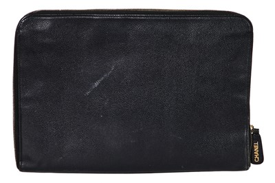 Lot 23 - A rare Chanel document case in caviar leather, 1980s-early 90s