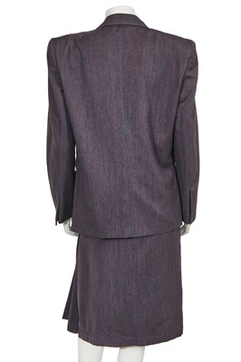 Lot 221 - An early Thierry Mugler grey pinstripe wool suit, 1970s