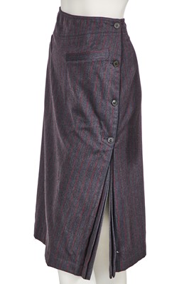 Lot 221 - An early Thierry Mugler grey pinstripe wool suit, 1970s