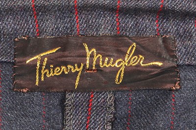 Lot 221 - An early Thierry Mugler grey pinstripe wool suit, 1970s