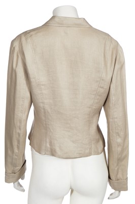 Lot 18 - A Chanel oatmeal silk-blend twill jacket, 1990s