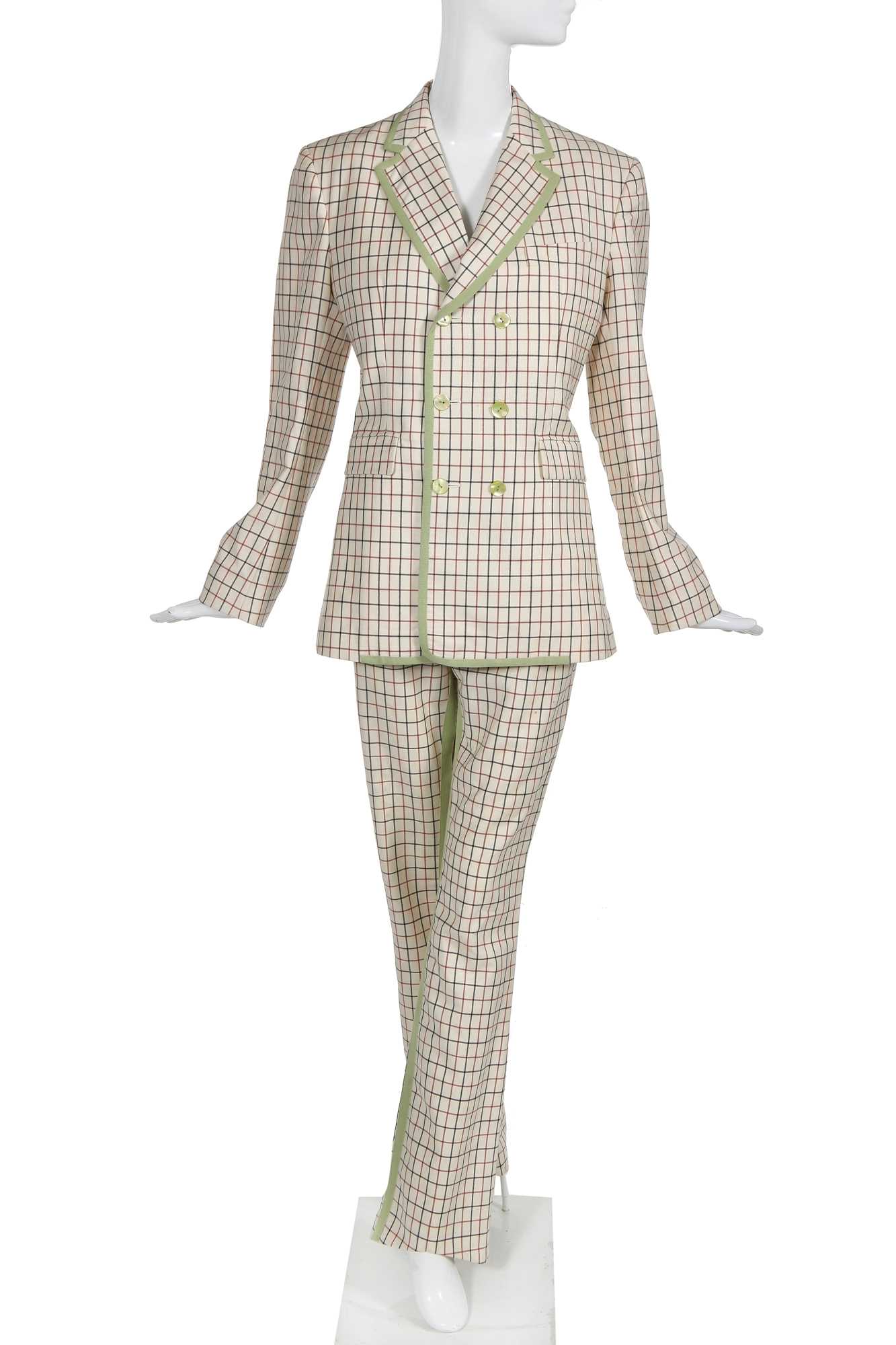 Lot 305 - A John Galliano tattersall wool suit, 'The Baby Maker' collection, Autumn-Winter 1996-97