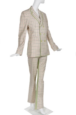 Lot 305 - A John Galliano tattersall wool suit, 'The Baby Maker' collection, Autumn-Winter 1996-97