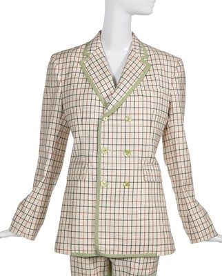 Lot 305 - A John Galliano tattersall wool suit, 'The Baby Maker' collection, Autumn-Winter 1996-97