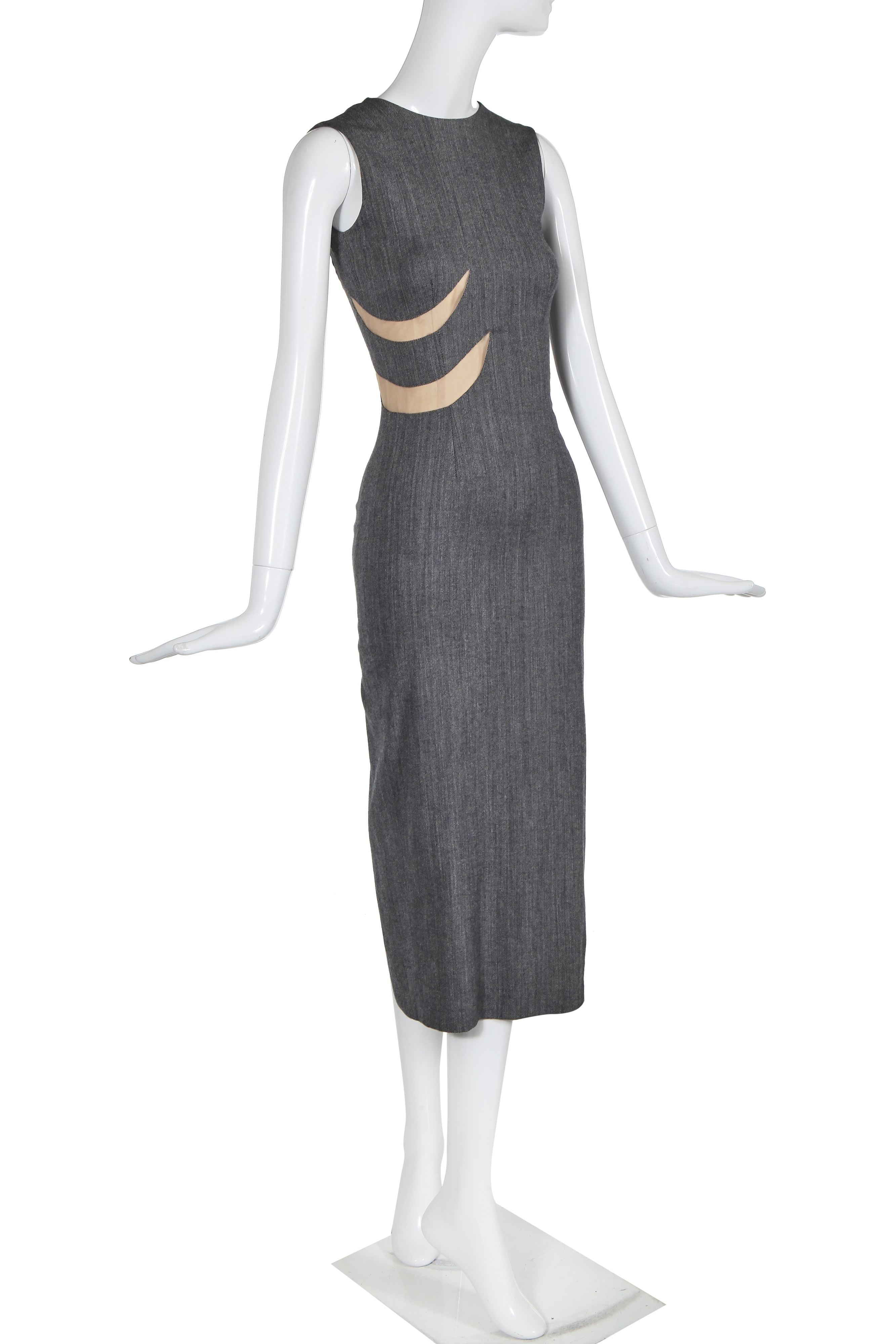 Lot 308 - An Alexander McQueen grey wool-blend dress,