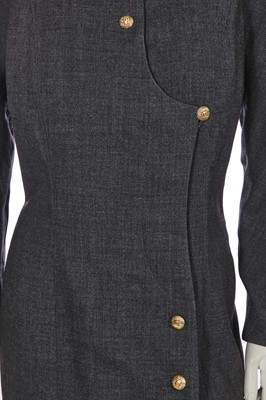Lot 5 - A Chanel grey wool coat dress, mid-late 1980s