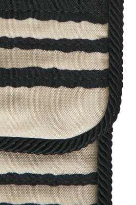Lot 22 - A Chanel 2.55 bag in black and white striped silk, 1966