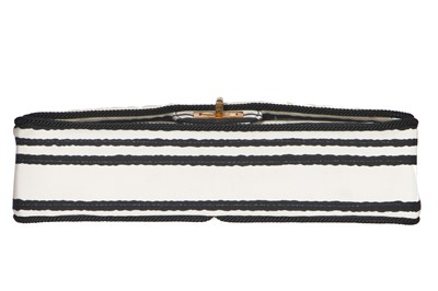 Lot 22 - A Chanel 2.55 bag in black and white striped silk, 1966