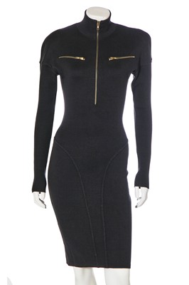 Lot 216 - An Azzedine Alaïa knitted black wool dress, circa 1989