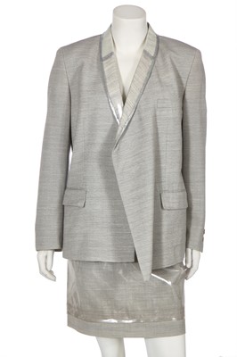 Lot 117 - A Commes des Garçons chalk-grey wool suit, Autumn-Winter 1991-92