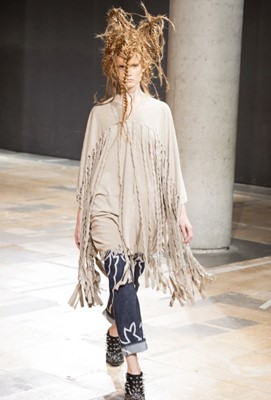 Lot 330 - A Junya Watanabe/Comme des Garçons imitation suede poncho, Spring-Summer 2014