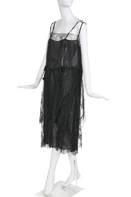 Lot 78 - A Jeanne Paquin black silk dress, circa 1919