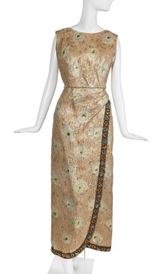 Lot 145 - A Jean Patou gold lamé 'Thendaline' evening dress, 1965