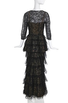 Lot 98 - A Balenciaga couture Spanish-inspired lace dress, Spring-Summer 1950