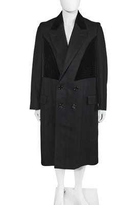 Lot 332 - An Alexander McQueen by Sarah Burton man's charcoal wool double-breasted coat, Autumn-Winter 2016-17