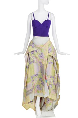 Lot 313A - A Gianni Versace bodice and printed organza skirt, early 1990s