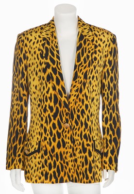 Lot 129 - A Gianni Versace leopard print silk jacket, Spring-Summer, 1992