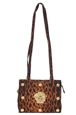 Lot 21 - A Gianni Versace leopard print faille bag, probably Spring-Summer 1992