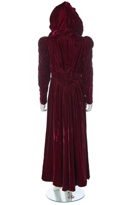 Lot 342 - A merlot velvet evening coat, 1930s