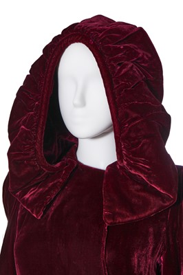Lot 342 - A merlot velvet evening coat, 1930s