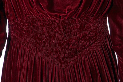 Lot 342 - A merlot velvet evening coat, 1930s