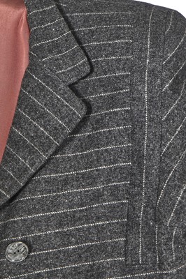 Lot 330 - A Louis Levy Utility pinstriped grey wool ensemble circa 1946