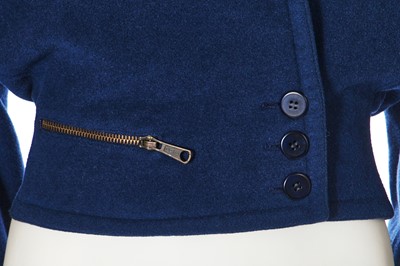 Lot 217 - An Azzedine Alaïa petrol-blue wool jacket, circa 1987