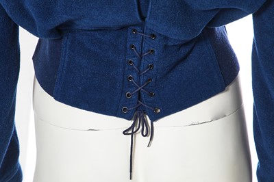 Lot 217 - An Azzedine Alaïa petrol-blue wool jacket, circa 1987