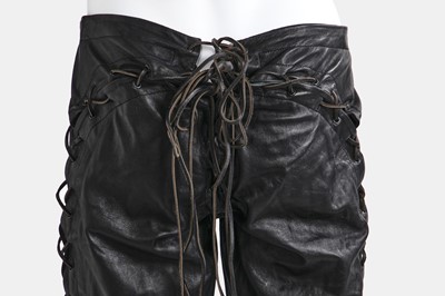 At Auction: A Hardy Amies man's black leather waist cincher, 1990s