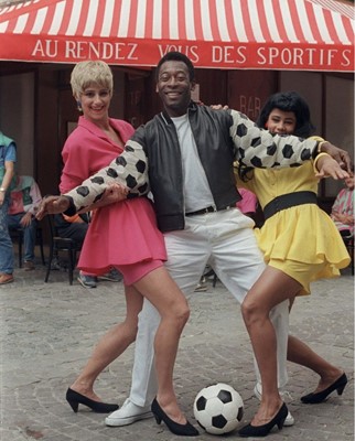 Lot 45 - A Jean Paul Gaultier man's green and white leather 'Pelé' jacket, Spring-Summer 1987