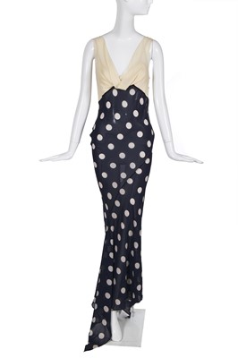 Lot 207 - A rare John Galliano 'Dotty Duchess' printed silk showpiece dress, 'Princess Lucretia' collection, Spring-Summer, 1994