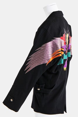 Lot 61 - A good Kansai Yamamoto man's black brushed wool jacket, 1980s